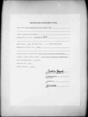 NYS Bill and Veto Jackets: 1994, Chapter 147