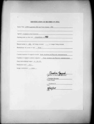NYS Bill and Veto Jackets: 1994, Chapter 140