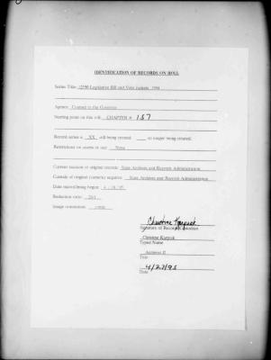 NYS Bill and Veto Jackets: 1994, Chapter 157