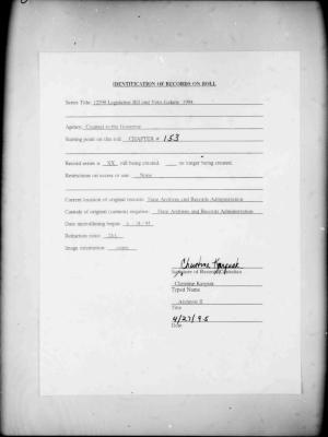 NYS Bill and Veto Jackets: 1994, Chapter 153
