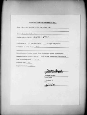 NYS Bill and Veto Jackets: 1994, Chapter 192