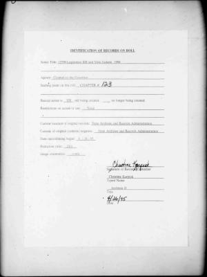 NYS Bill and Veto Jackets: 1994, Chapter 123