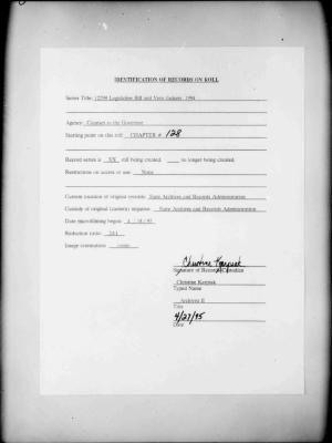 NYS Bill and Veto Jackets: 1994, Chapter 128