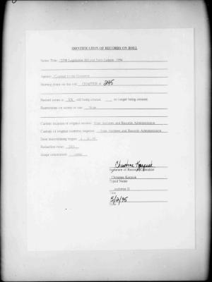 NYS Bill and Veto Jackets: 1994, Chapter 245