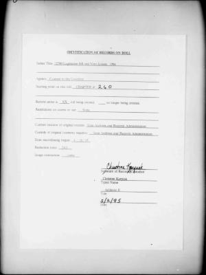 NYS Bill and Veto Jackets: 1994, Chapter 260