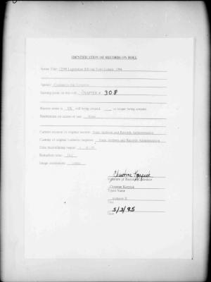 NYS Bill and Veto Jackets: 1994, Chapter 308