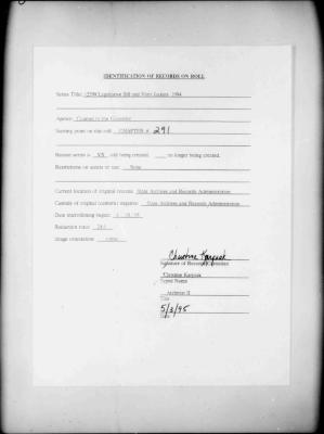 NYS Bill and Veto Jackets: 1994, Chapter 291