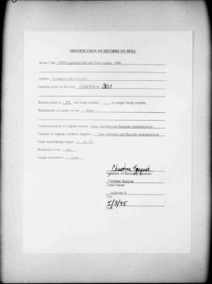 NYS Bill and Veto Jackets: 1994, Chapter 301