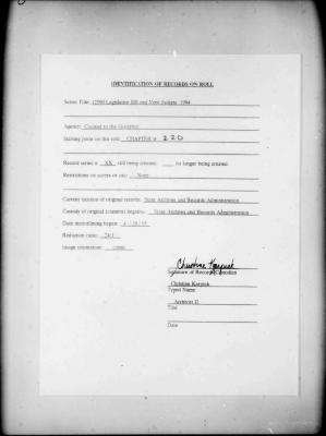 NYS Bill and Veto Jackets: 1994, Chapter 220