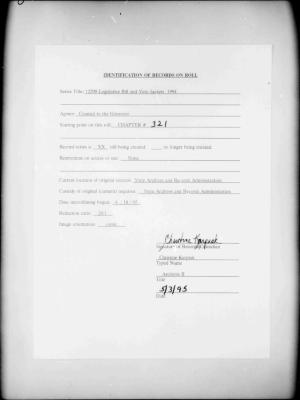 NYS Bill and Veto Jackets: 1994, Chapter 321