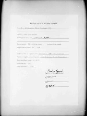 NYS Bill and Veto Jackets: 1994, Chapter 320
