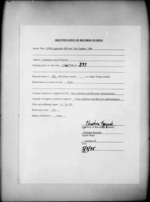 NYS Bill and Veto Jackets: 1994, Chapter 397
