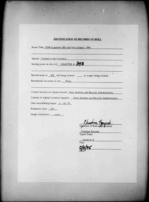 NYS Bill and Veto Jackets: 1994, Chapter 343