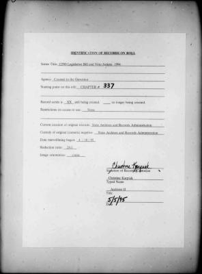 NYS Bill and Veto Jackets: 1994, Chapter 337