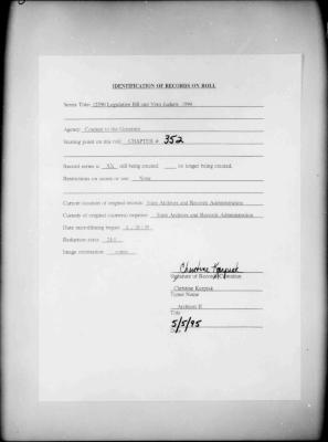 NYS Bill and Veto Jackets: 1994, Chapter 352