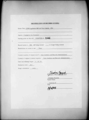 NYS Bill and Veto Jackets: 1994, Chapter 325