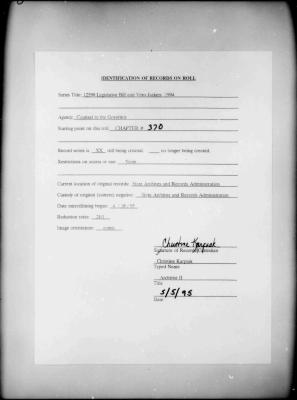 NYS Bill and Veto Jackets: 1994, Chapter 370