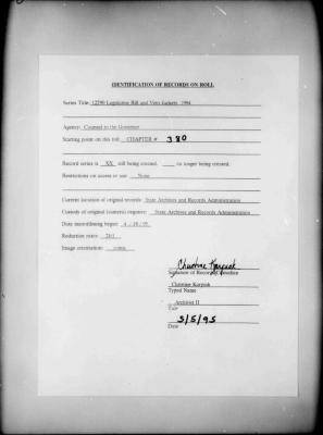 NYS Bill and Veto Jackets: 1994, Chapter 380