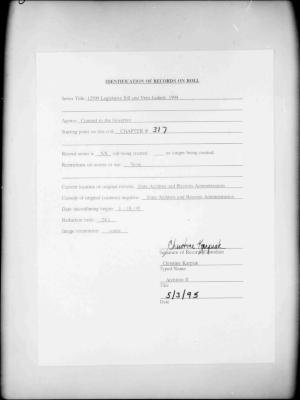 NYS Bill and Veto Jackets: 1994, Chapter 317