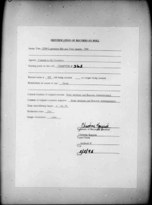 NYS Bill and Veto Jackets: 1994, Chapter 365