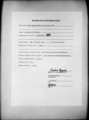 NYS Bill and Veto Jackets: 1994, Chapter 334