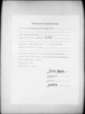NYS Bill and Veto Jackets: 1994, Chapter 323