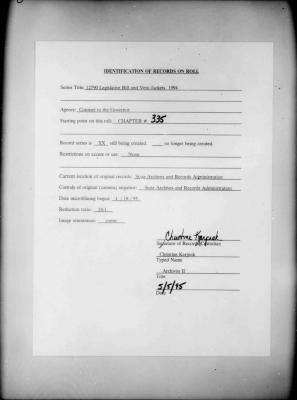 NYS Bill and Veto Jackets: 1994, Chapter 335