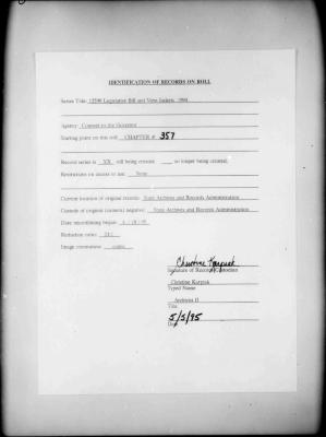 NYS Bill and Veto Jackets: 1994, Chapter 357
