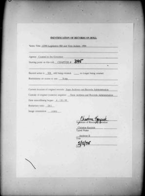 NYS Bill and Veto Jackets: 1994, Chapter 345