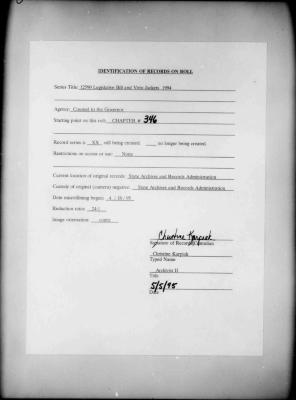 NYS Bill and Veto Jackets: 1994, Chapter 346
