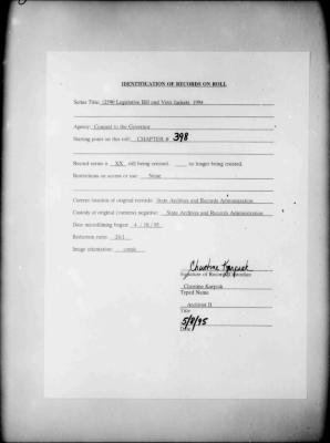 NYS Bill and Veto Jackets: 1994, Chapter 398