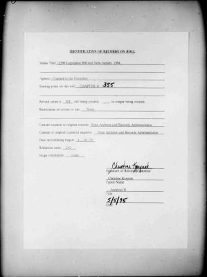 NYS Bill and Veto Jackets: 1994, Chapter 355