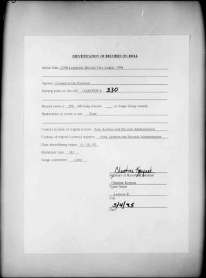 NYS Bill and Veto Jackets: 1994, Chapter 330