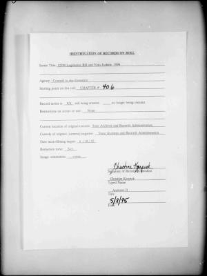 NYS Bill and Veto Jackets: 1994, Chapter 406