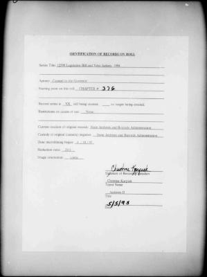 NYS Bill and Veto Jackets: 1994, Chapter 376