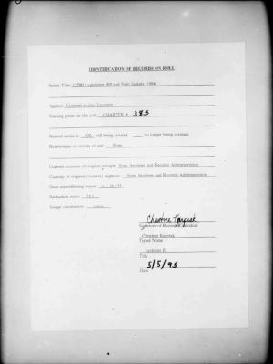 NYS Bill and Veto Jackets: 1994, Chapter 385