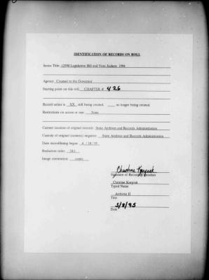 NYS Bill and Veto Jackets: 1994, Chapter 426