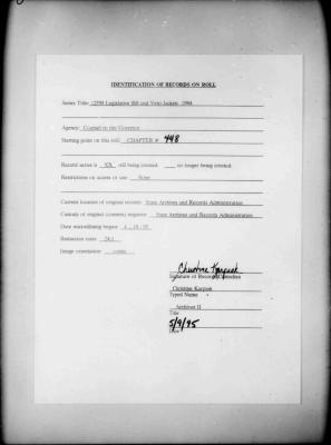NYS Bill and Veto Jackets: 1994, Chapter 448