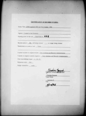 NYS Bill and Veto Jackets: 1994, Chapter 498