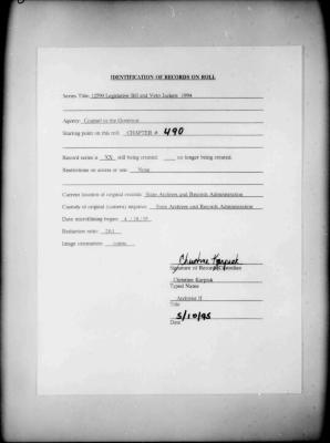 NYS Bill and Veto Jackets: 1994, Chapter 490