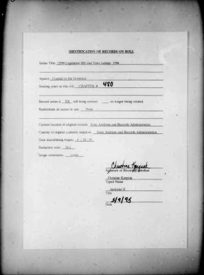NYS Bill and Veto Jackets: 1994, Chapter 480