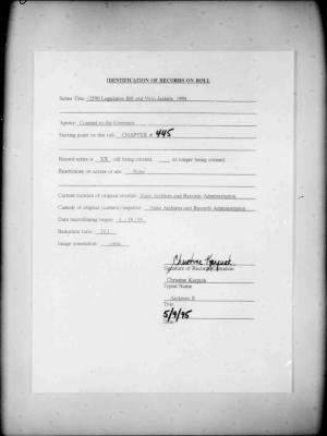 NYS Bill and Veto Jackets: 1994, Chapter 445