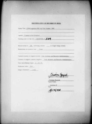 NYS Bill and Veto Jackets: 1994, Chapter 509