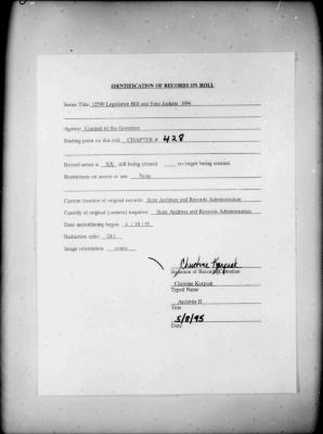 NYS Bill and Veto Jackets: 1994, Chapter 428
