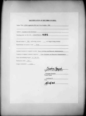 NYS Bill and Veto Jackets: 1994, Chapter 486