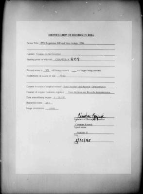 NYS Bill and Veto Jackets: 1994, Chapter 609
