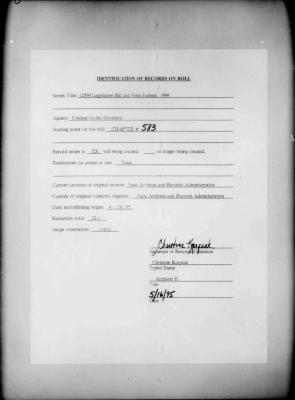NYS Bill and Veto Jackets: 1994, Chapter 583