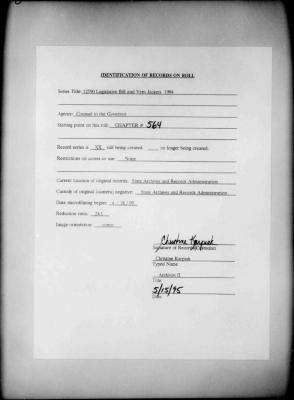 NYS Bill and Veto Jackets: 1994, Chapter 564