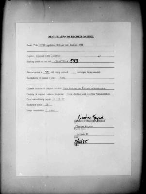 NYS Bill and Veto Jackets: 1994, Chapter 593