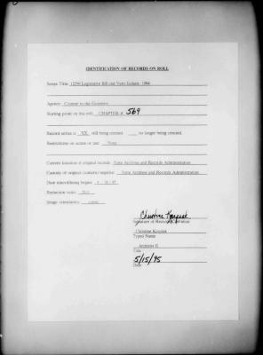 NYS Bill and Veto Jackets: 1994, Chapter 569